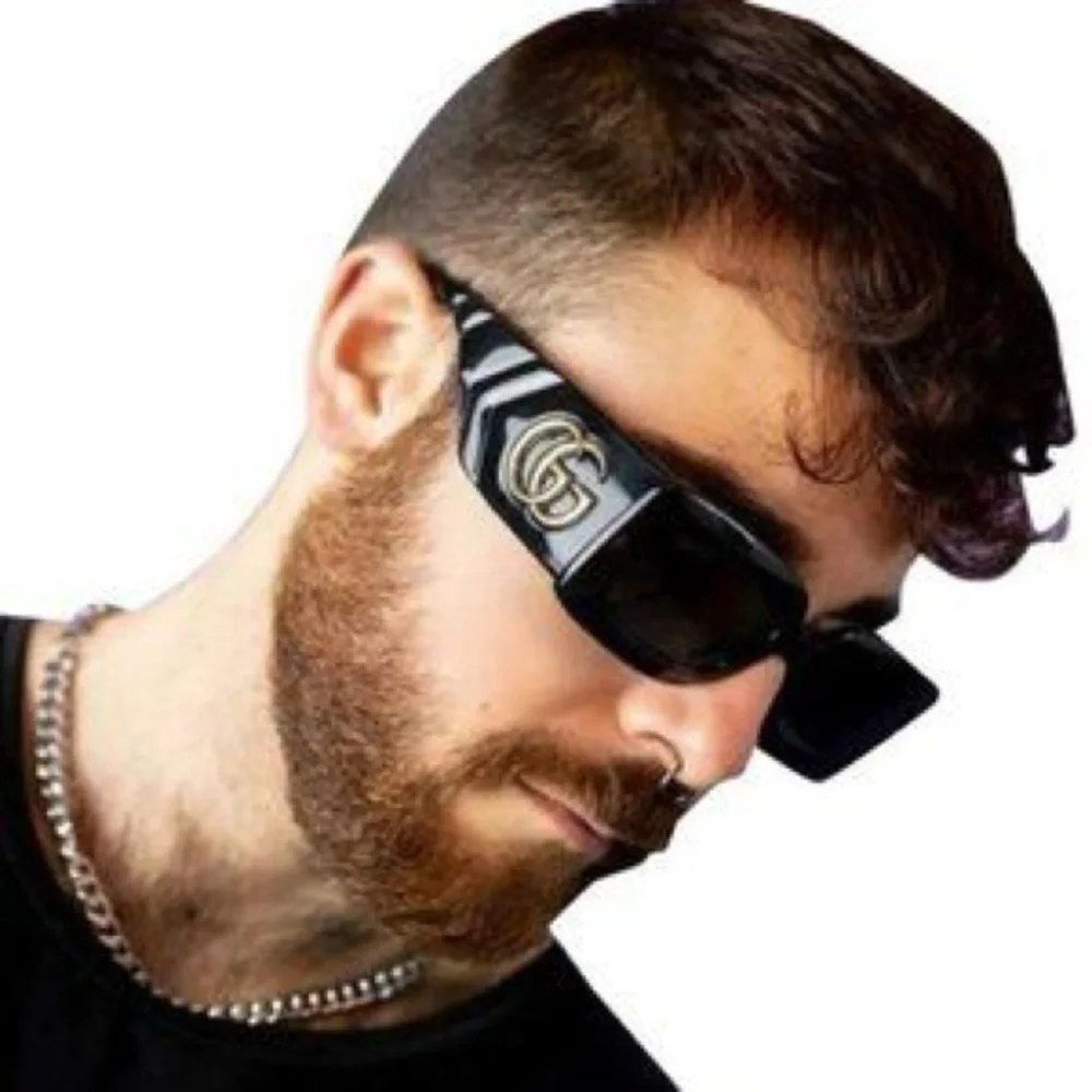 💯 - New Authentic Gucci Black Gray Gg0811s 001 Logo Rectangle Unisex Sunglas…